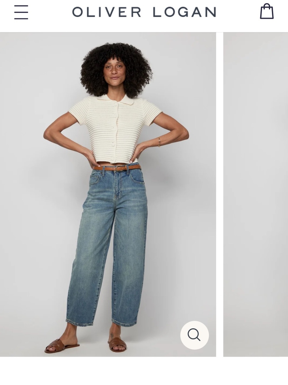 Oliver Logan High-Rise Barrell Jeans in Light Blue